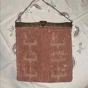 Antique Cotton Tapestry Bag with Chain Strap